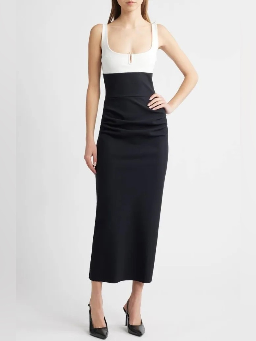 Chiara Boni Shohey Bic Colorblock Midi Dress